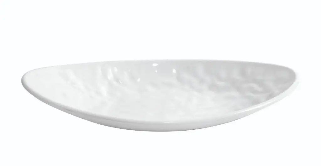 Fuente oval Mamba blanca melamina 30,5x17,5x5 cm