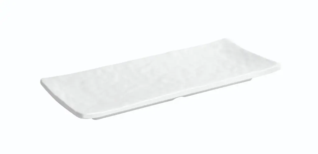 Fuente rectangular Mamba blanca melamina 28,8x12,2x2,5 cm