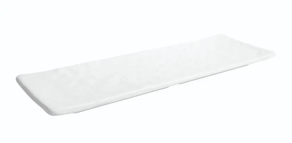 Fuente rectangular Mamba blanca melamina 40,5x13,3x2,3 cm