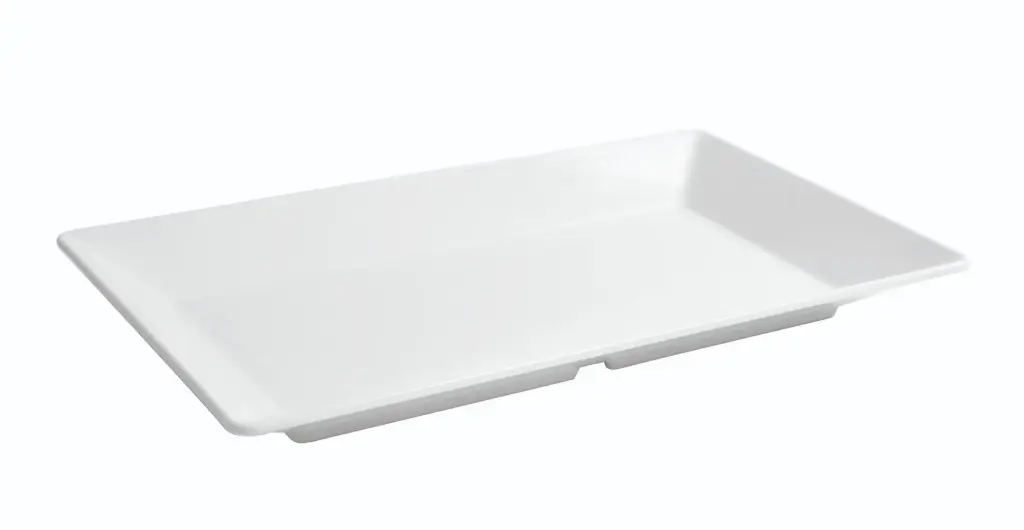 Fuente rectangular Ming blanca melamina 46x27x5 cm