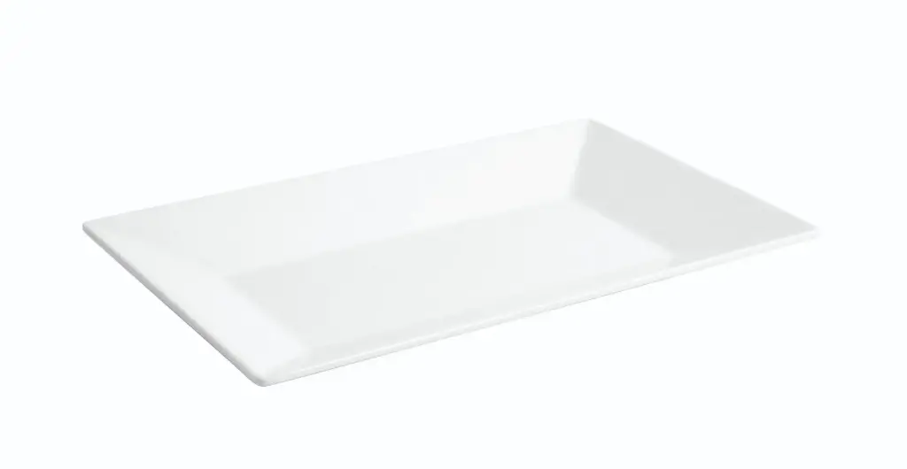 Fuente rectangular Ming blanca melamina 30,5x19x3 cm