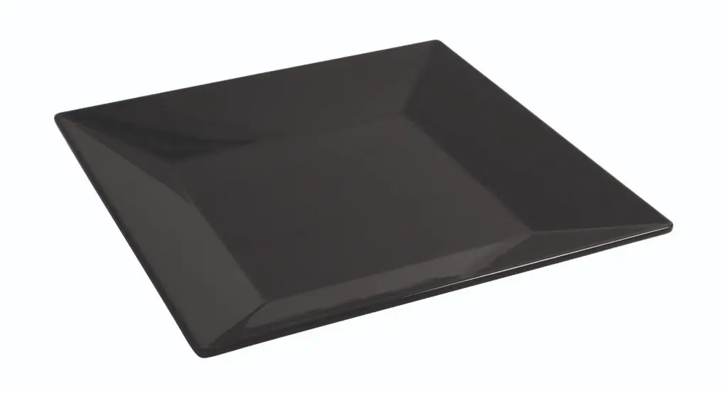 Plato llano Ming negro melamina 25,5x25,5x2,8 cm