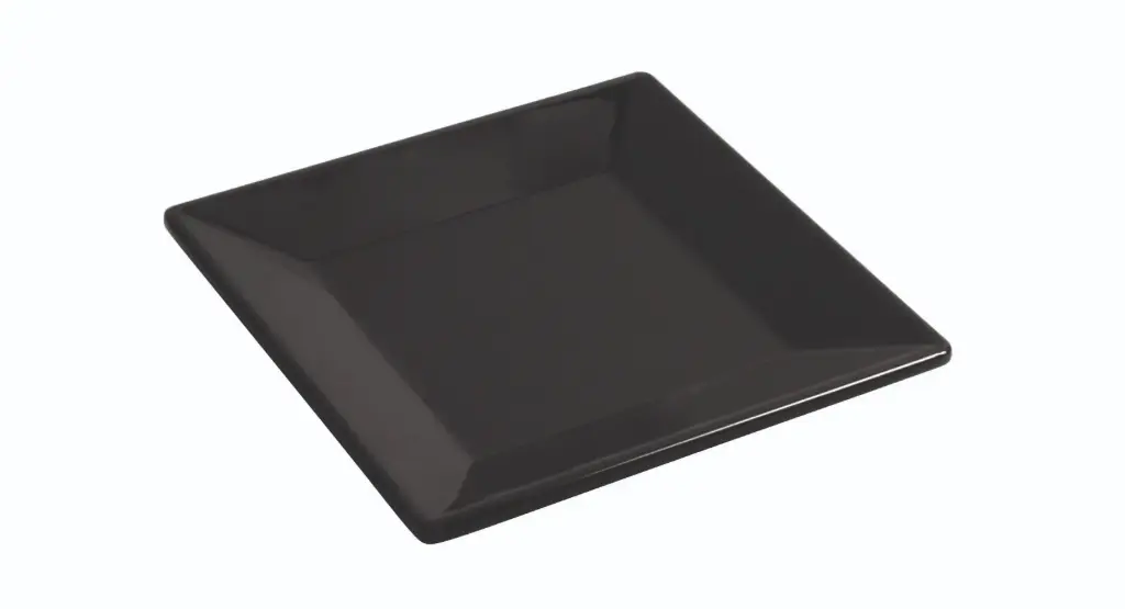 Plato postre Ming melamina negro 20,5x20,5 cm