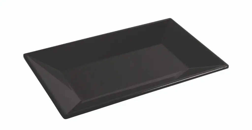 Fuente Rectangular Ming Negra 30,5X19X3 Cm.