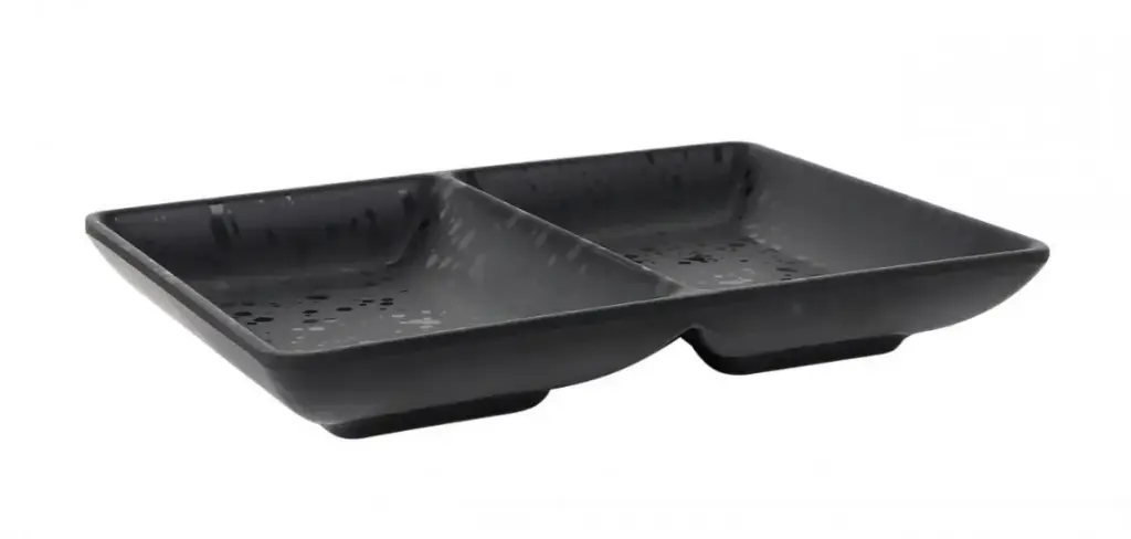Bowl doble negro Arizona 16x12x2,5 cm