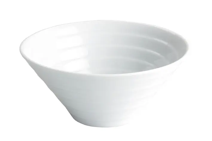 Bol rayas porcelana blanco 14,5x6,5 cm / 32 cl