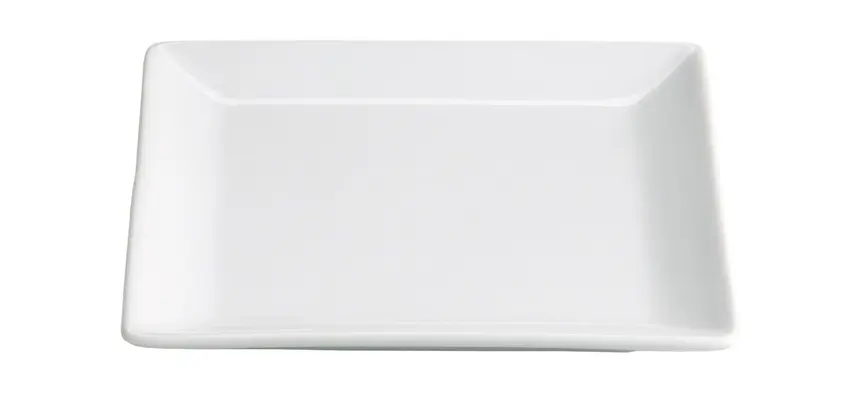 Plato pan Ming porcelana blanco 16x16x1,5 cm