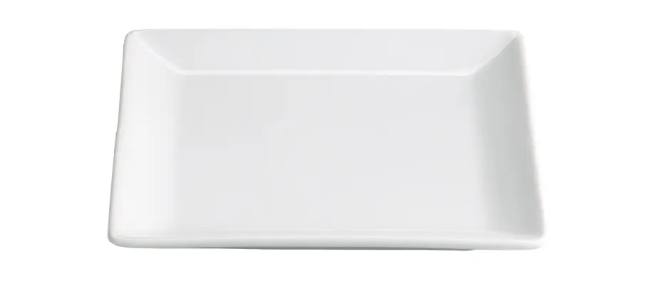 Plato Ming porcelana blanco 12x12x1,5 cm