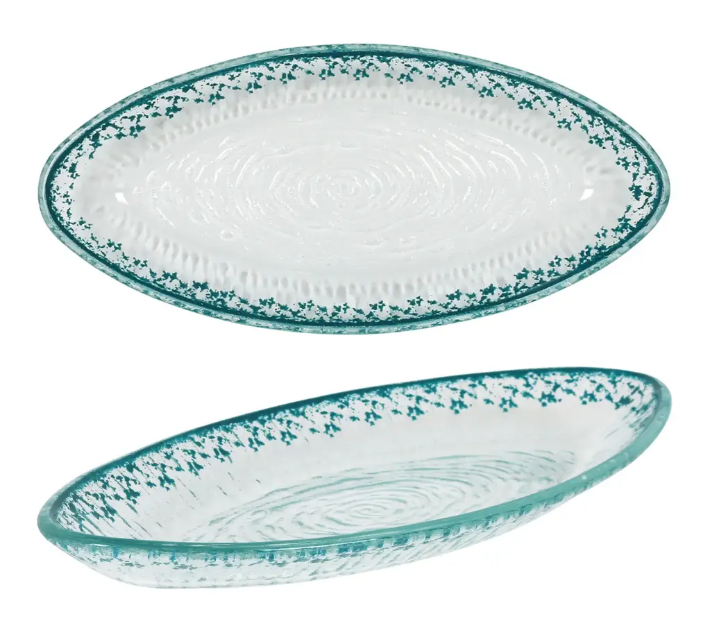 Fuente oval Guajiro turquesa 23x10,5x2,5 cm
