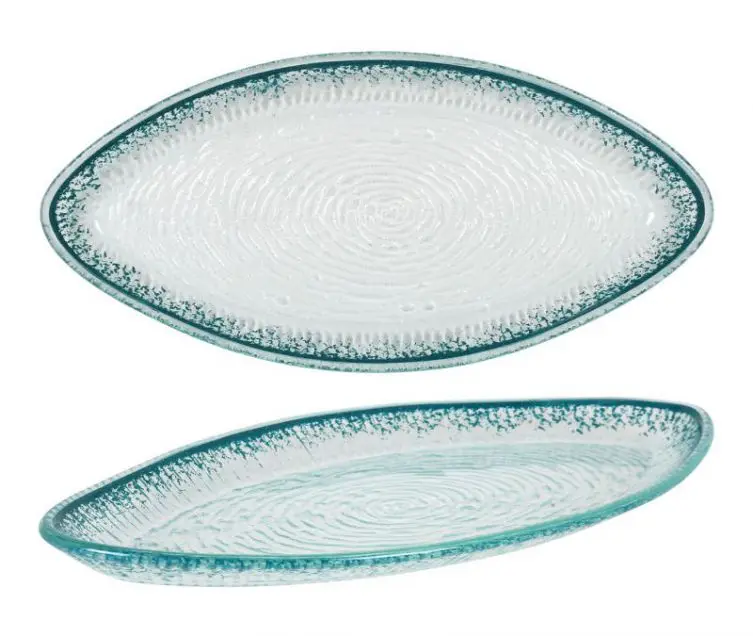 Fuente oval Guajiro turquesa 31x15x2,5 cm