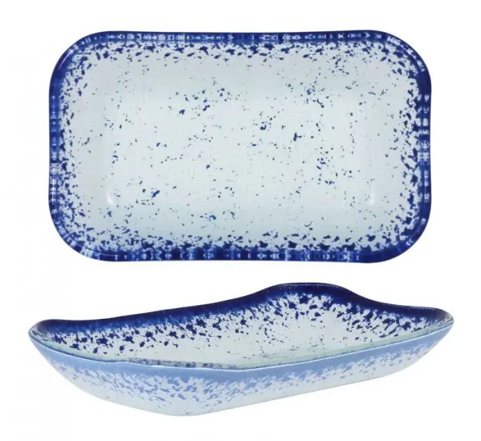 Zz26 Fuente Rectangular Cobalto 18X11X3 Cm.          