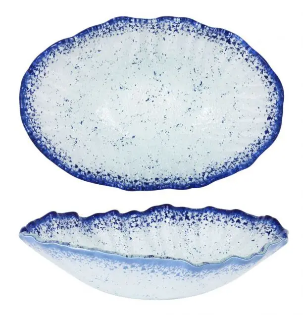 Fuente oval cobalto 26x18x5 cm