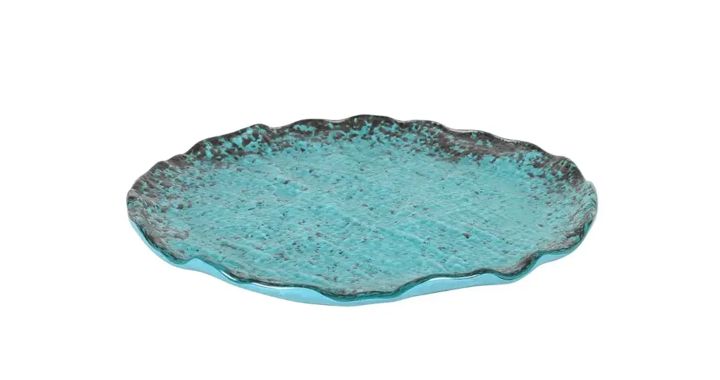 Plato postre Murano turquesa 20 cm