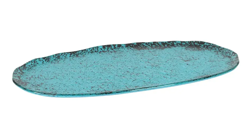 Fuente oval turquesa 40x20x1,5 cm