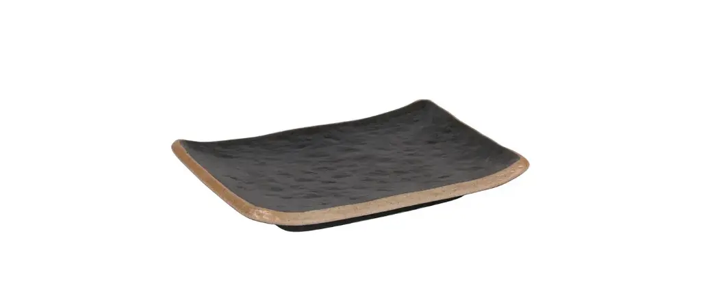 Fuente rectangular Sucro negra 17x12x2,5 cm