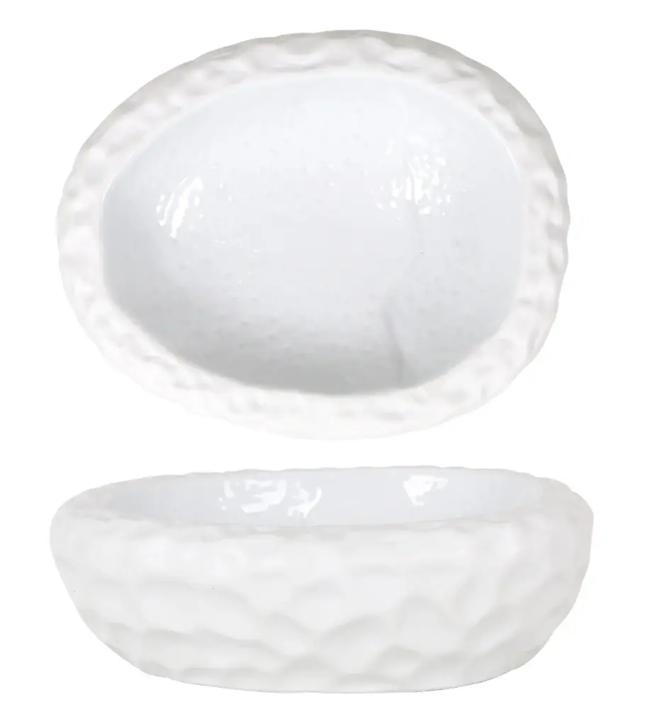 Plato oval Teide blanco 20x16x6 cm