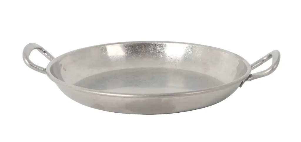Cazuelita plata vieja de acero inoxidable VINTAGEØ17x2,5 cm