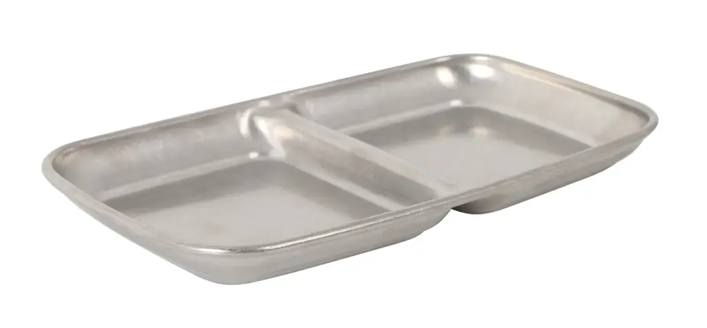 Bandeja 2COMP. plata vieja de acero inoxidable 15,5x9x1,5 cm