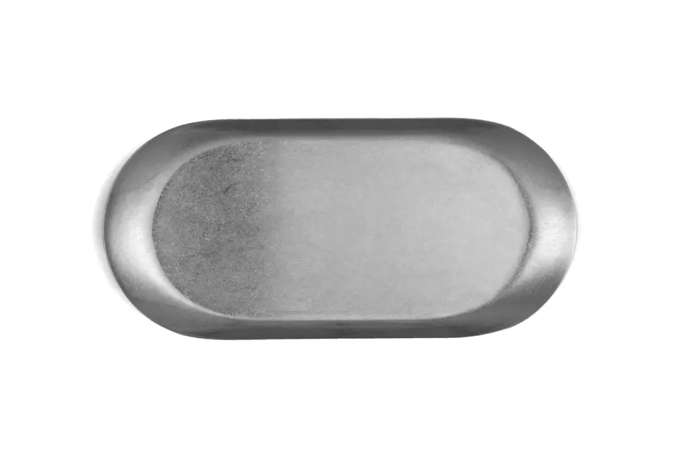 Fuente oval de acero inoxidable Vintage 18x8,5 cm
