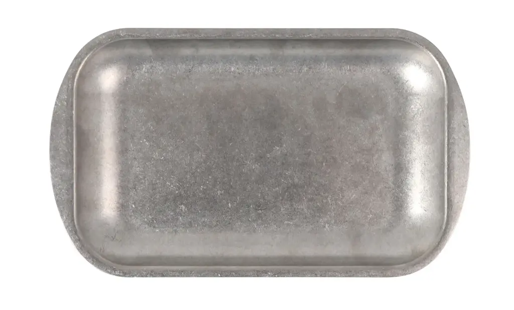 Bandeja plata vieja de acero inoxidable Vintage 23,5x14x1.5