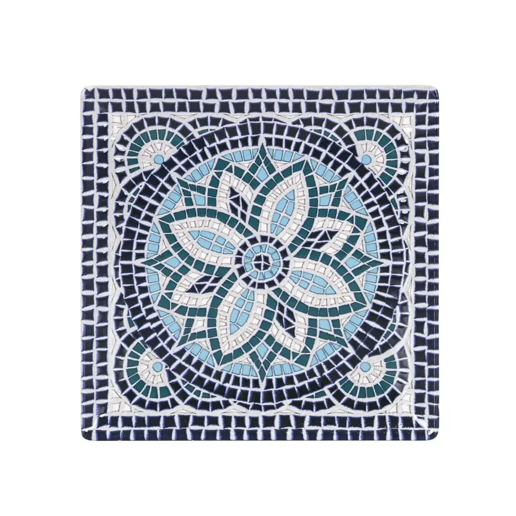 Plato postre Ming II Stonware Mayolica 21x21x2 cm