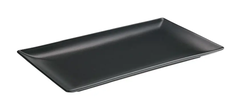 Fuente rectangular Ming II Stonware negra 30x15 cm
