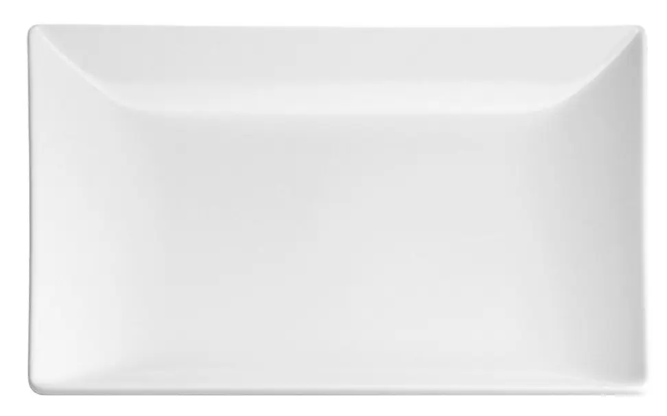 Fuente rectangular Ming II Stonware blanco 20x13x2 cm