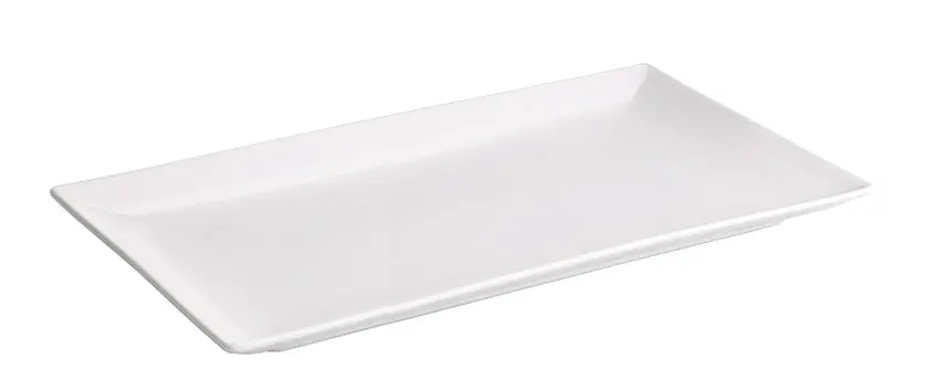 Fuente rectangular Ming II Stonware blanco 30x15x2 cm
