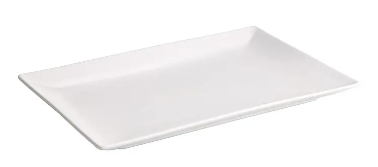 Fuente rectangular Ming II Stonware blanca 30x20x2,5 cm