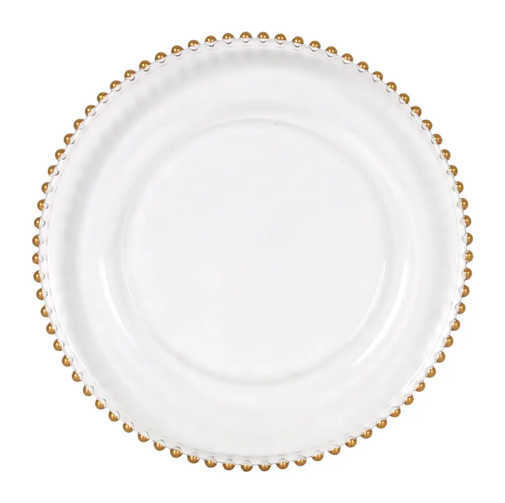 Plato presentación Biarritz filo dorado 33,5x3 cm