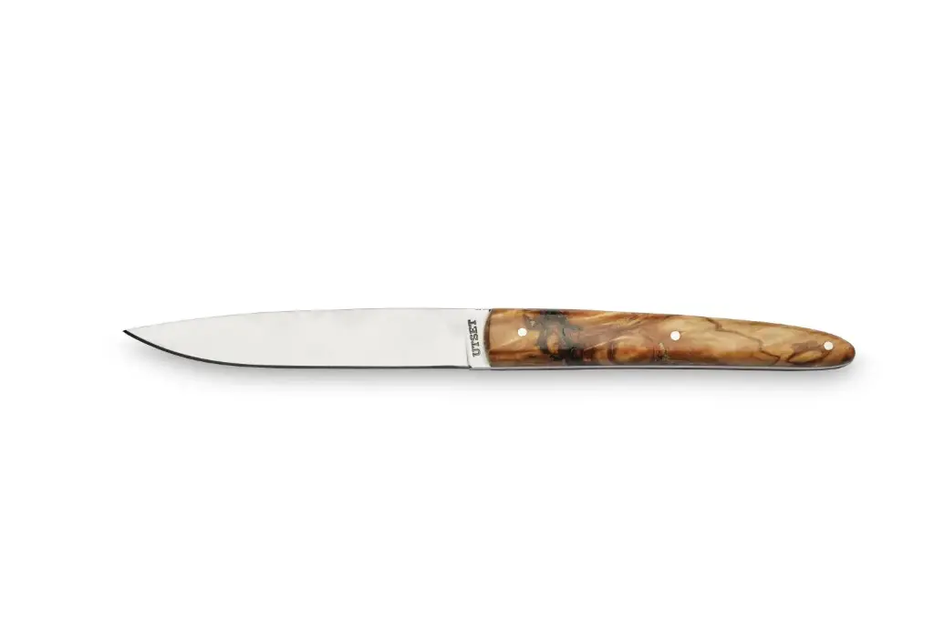 Cuchillo mesa Utset madera estabilizada naranja