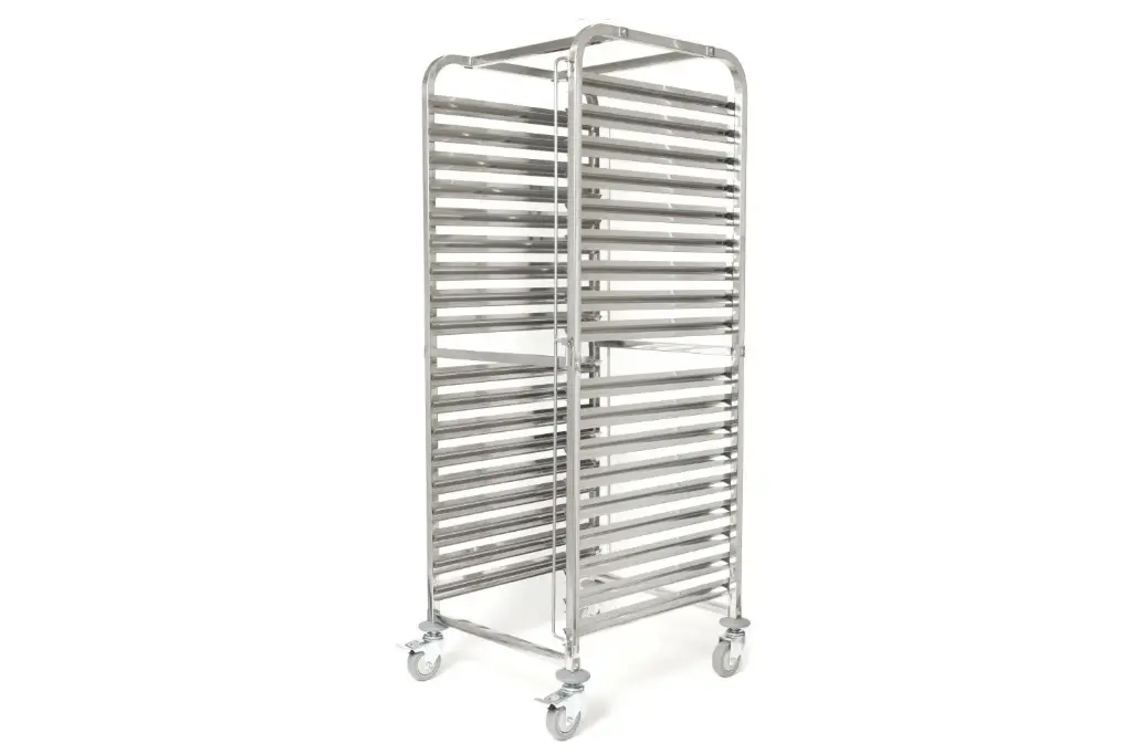 Carro GN 2/1 de acero inoxidable 18 guías 59x67x173,5 cm
