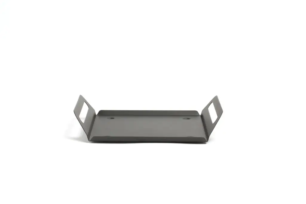 Fuente Catering aluminio negra con asas 27x15 cm