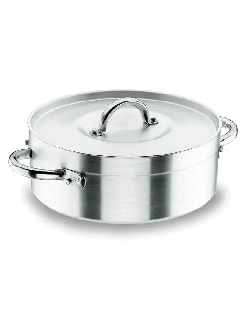 Cacerola baja aluminio con tapa 24 cm