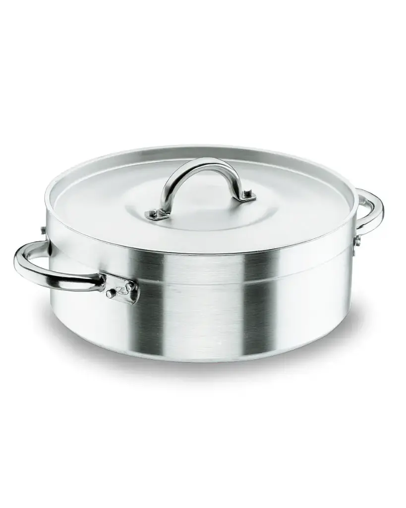 Cacerola Baja Aluminio C/Tapa 32 Cm.         