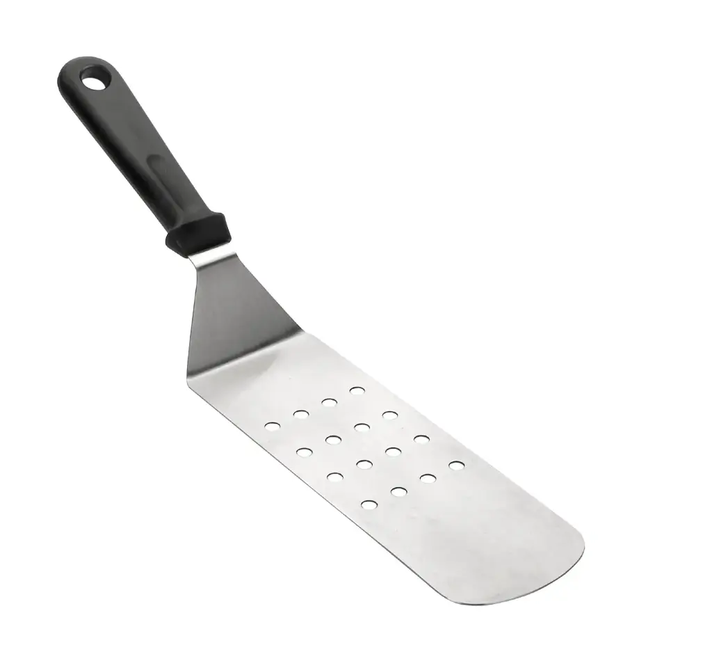 Espátula monobloc de acero inoxidable perforada 21,5 cm