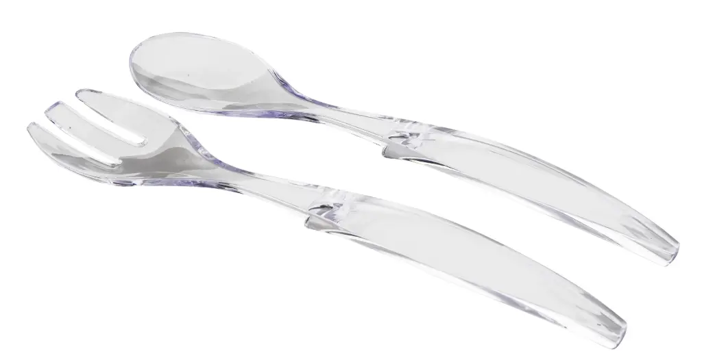 Juego tenedor y cuchara ensalada acrilicos 30 cm