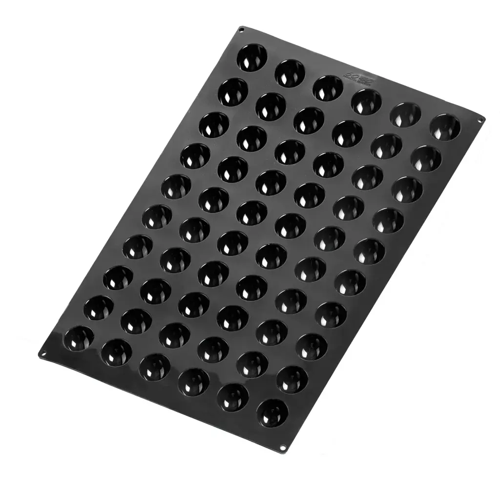 Molde silicona Semiesfera 60 cavidades 42x20 mm Black 60x40 cm