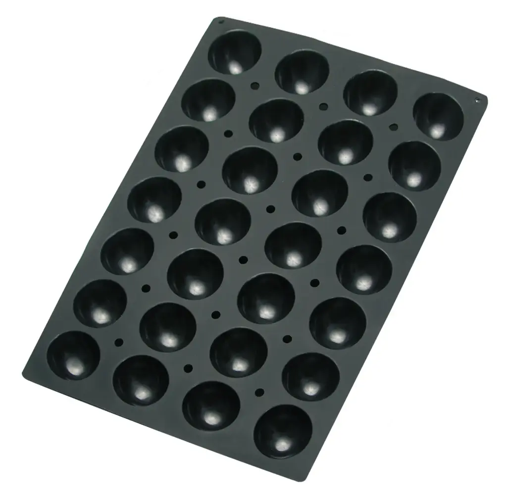 Molde silicona Semiesfera 28 cavidades 70x35 mm Black 60x40 cm