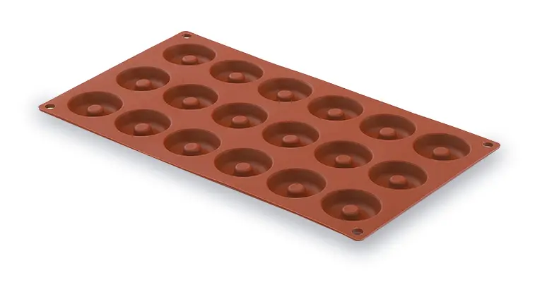 Molde Silicona Mini Savarin 18 Cavidades 41X12 Mm.