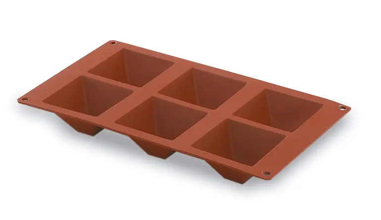 Molde Silicona Piramide 6 Cavidades 71X71 Mm.