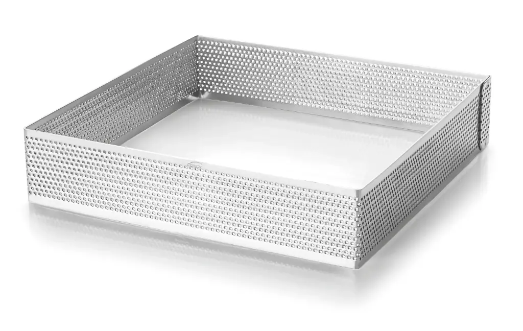 ZZ26 Aro Cuadrado Perforado Inox. 16X16X3,5 Cm.                       