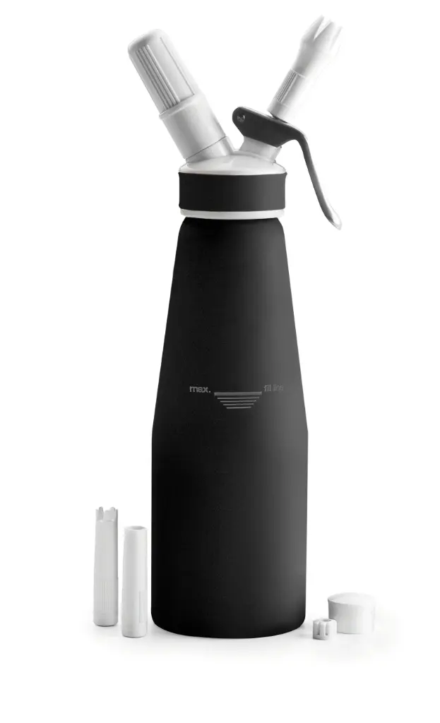 Sifón crema aluminio negro 1,0 l