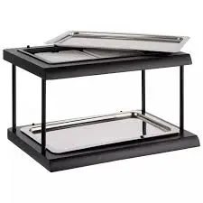 [11547] Expositor Buffet Refigerado Negro 2 Alturas 60X41X36 Cm.
