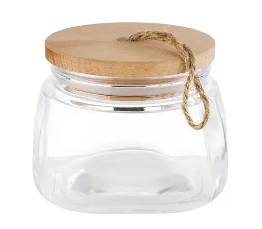 [82255] Tarro Woody tapa de madera 14x14x11 cm