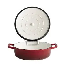 [88300] Cacerola Fundicion Con Tapa Roja 25X7 Cm.