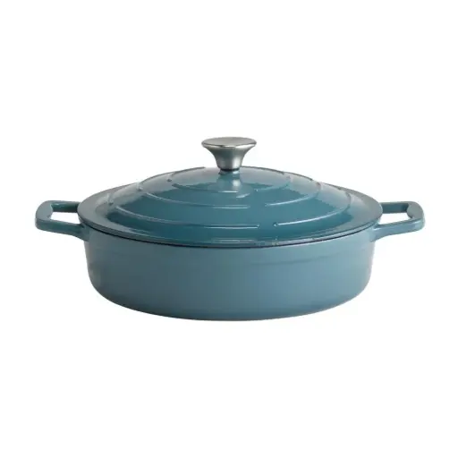 [88314] Cacerola Fundicion Con Tapa Turquesa 3L