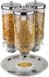 [11970] Dispensador Cereales Buffet Triple Base Inox.