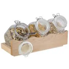 [13965] Expositor Buffet Madera Natural Good Morning 3 Tarros