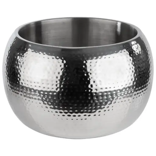 [36130] Champanera amartillada de acero inoxidable abombada 37x23 cm